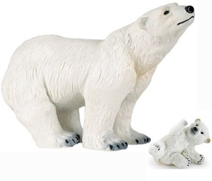 Papo Polar Bear and Cub Playing