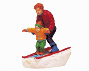 Father and Son Skiing