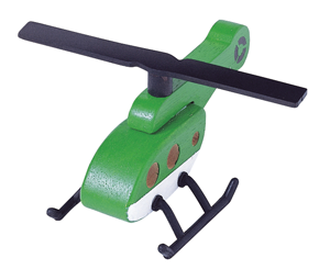 Wooden Helicopter (Green)